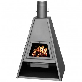 STEEL WOOD STOVE MOD. DELTA ANTHRACITE kw. 21 with stone reflect