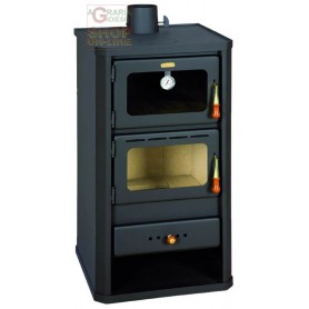 STEEL WOOD STOVE MOD. FIRENZE WITH ANTHRACITE COLOR OVEN CM.