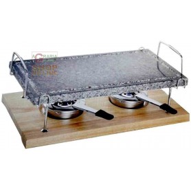 Eva Natural Stone with two burners and support cm. 38x22