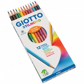 GIOTTO STILNOVO COLORED PASTELS WITH WOOD PCS. 12