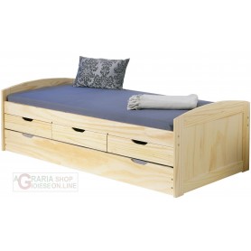 BED WITH DRAWERS, CONTAINER AND SECOND LOWER BED WITH