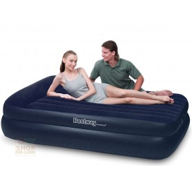 BESTWAY DOUBLE FLOCKED AUTO INFLATABLE MATTRESS BED 203X163X48