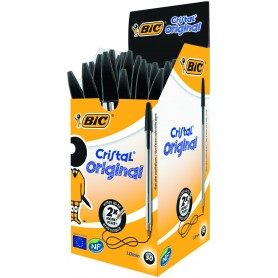 BIC CRISTAL BALLPOINT PEN WITH TIP MM. 1 IN BLACK COLOR