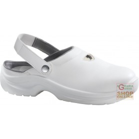 CLOG IN MICROFIBER WITH STRAP AND WITH STEEL TOE WHITE COLOR