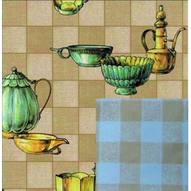 BLINKY TABLECLOTH DOUBLE-FACE VINTAGE MUGS MT. 1.4X30