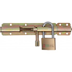 AUTOMATIC BOLT WITH SPRING AND GALVANIZED ROUND LOCK HOLDER MM.