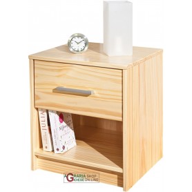 BEDSIDE TABLE IN SOLID PINE NATURAL WOOD COLOR cm. 42x40x49H