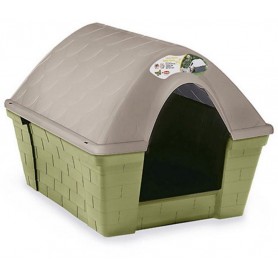 Dog kennel in resistant plastic Casa Felice Grande Light dove
