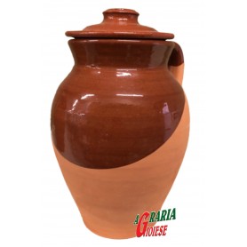 PIGNATA IN TERRACOTTA WITH 2 HANDLES AND LID cm. 14x18h.